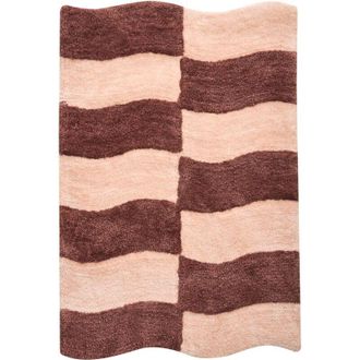 Beliani Alfombrilla De Ba&ntilde;o Moderna De Algod&oacute;n Rectangular 60 X 90 Cm Patr&oacute;n Geom&eacute;trico Accesorios De Ba&ntilde;o Beige Y Marr&oacute;n Diwana