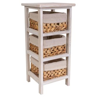 Wanderlust Deco Mesita De Madera Blanca 25x25x57
