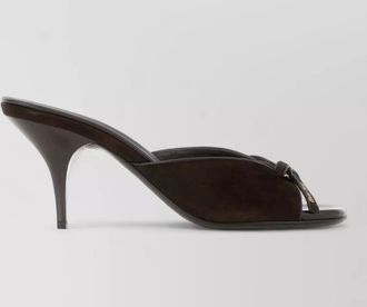 Miu Miu suede leather mules bow detail stiletto