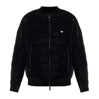 Emporio Armani Light Jackets, male, Black, Size: XL Reversible Hooded Jacket