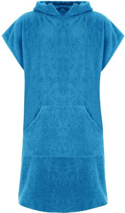 ADORE Childrens Hooded 100% Cotton Changing Robe with Pocket Beach Terry Towelling Poncho Towel Swimming Surf (Aqua, Age 10-13)
