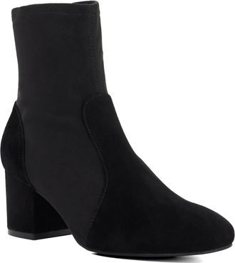 Dune London Womens Ladies Olianna - Block Heel Sock Ankle Boots - Black Suede - Size UK 5