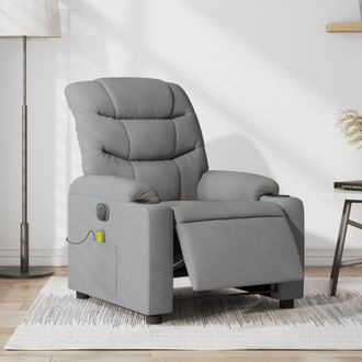 vidaXL Vidaxl - Sill&oacute;n Reclinable De Masaje El&eacute;ctrico Tela Gris Claro