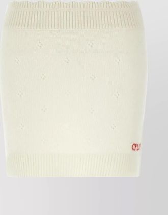 Chlo&eacute; cashmere wool openwork knitted mini skirt