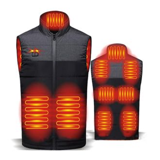 Generic Heated Gilet Heating Vest with 9 Heating Zones, 3 Adjustable Temperature Electric USB Rechargeable Winter Thermal Vest Warm for Outdoor Camping Riding