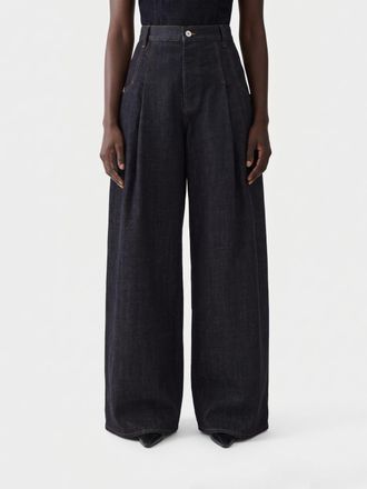 Jacquemus Jeans Le De-N&icirc;mes Ovalo baggy fit a vita alta in denim di cotone