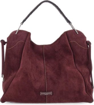 Gianni Chiarini Amarone Era Suede Contrast Stitch Shoulder Bag