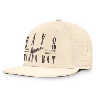 Nike Tampa Bay Rays True Nike Mens AeroBill MLB Fitted Hat in White | NB540GONTPA-K6Q