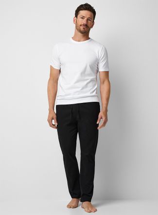 Le 31 Mens Solid brushed finish pyjama pant