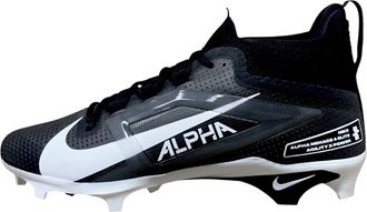 Nike Nike Mens Alpha Menace 4 Pro NRG Football Cleats, Black/Grey/White, 13 Wide