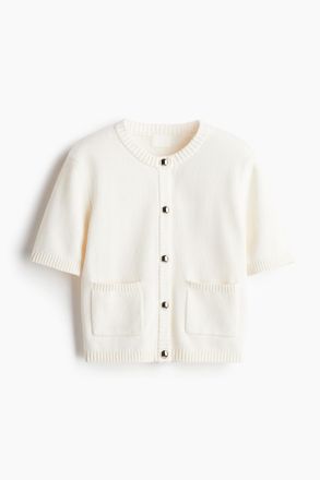 H&M Cardigan mit Kurzarm - Cremefarben