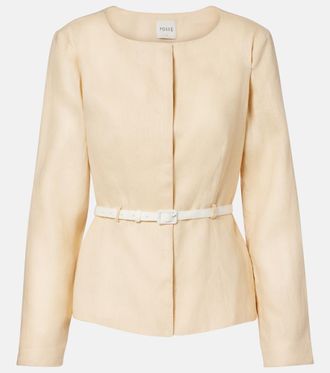 Poss&eacute; Chaqueta Pamela de lino con cintur&oacute;n