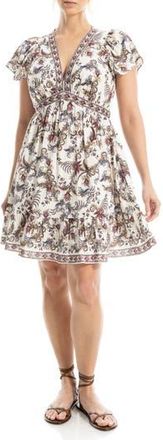 Max Studio Flutter Sleeve Dress in Ivory Vintage Chintz at Nordstrom Rack, Size X-Large