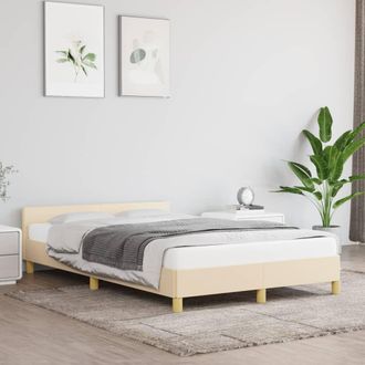 vidaXL Estructura De Cama Sin Colch&oacute;n Tela Crema 120x190 Cm Vidaxl