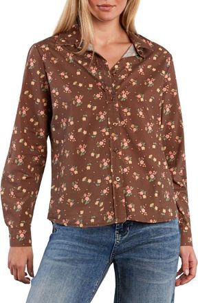 BILLY T Cotton Blend Button-Up Shirt in Vintage Floral at Nordstrom, Size X-Large