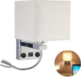 OEM L&aacute;mpara De Pared Para Mesita De Noche, Aplique De Pared Led Usb Flexible, Luz De Lectura Para Dormitorio, Portal&aacute;mparas E27 Con Brazo Giratorio, Luz N