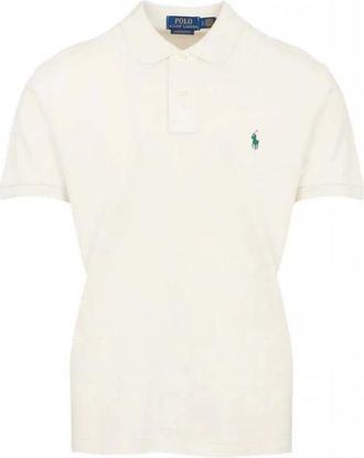 Ralph Lauren Tops, Heren, Beige, M, Katoen, Pony-Geborduurde Polo Shirt