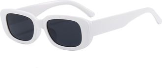 Generic Small Frame Mens Driving Sunglasses Outdoor Womens Vacation Decorative Sun Glasses(White)