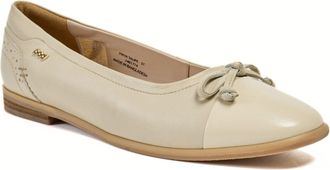 Pod Priya Leren Dames Taupe Ballerinas