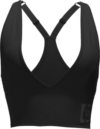 Wolford G geribbelde sportbeha met diep decollet&eacute; voor dames (Zwart)