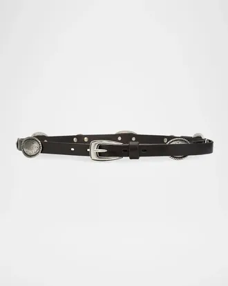Johnny Was Concho Leggera Leather Belt