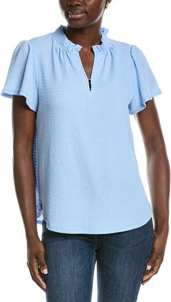 Jones New York Seabreeze Crinkle Flutter Top