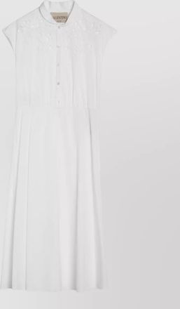 Valentino Garavani poplin dress cap sleeves elasticated waist embroidery