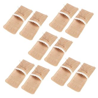 OEM 100 Piezas De Portacubiertos De Mesa De Boda Estilo R&uacute;stico, Bolsillos De Arpillera Natural Para Cubiertos Y Tenedores, Decoraci&oacute;n R&uacute;stica Para Bodas