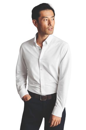 CHARLES TYRWHITT Four-Way Stretch Button Down Jersey Shirt
