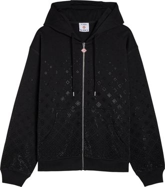 Casablanca Casablanca Crystal-embellished Hooded Cotton Sweatshirt - Black - XL