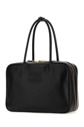 Miu Miu Womens Black Leather Handbag Nero Vitello Borse A Mano Bag