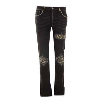 Amiri Skinny Jeans met Studs en Destroy Details - Heren - Jeans - Zwart - Maat: W31 Denim