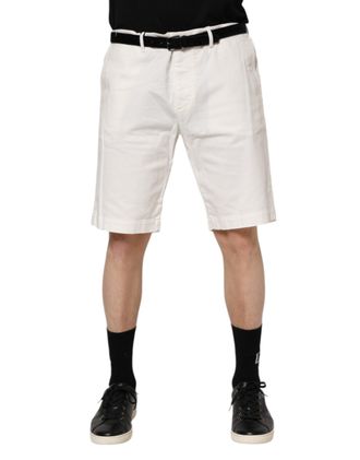 Dolce & Gabbana White Chinos Cotton Stretch Men Casual Shorts Elastane