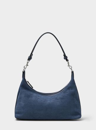 Simons Womens Velvety faux-suede shoulder bag