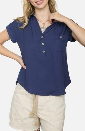 Blu Pepper Half Button Shirt in Navy at Nordstrom Rack, Size Medium