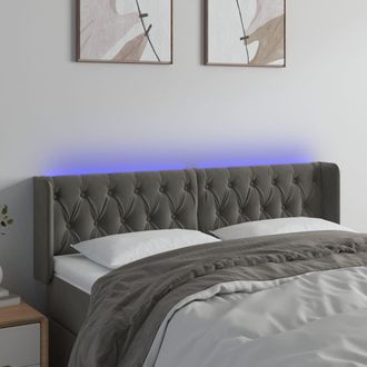 vidaXL Cabecero Con Led De Terciopelo Gris Oscuro 147x16x78/88 Cm Vidaxl