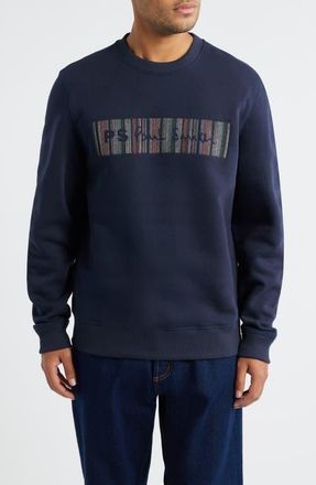 Paul Smith Regular Fit Embroidered Graphic Sweatshirt in Very Dark Navy at Nordstrom, Size X-Large