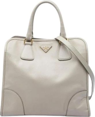 Prada Pre-owned Vintage Satchel - Dames - Vintage Shopper - Grijs - ONE Size - Leer - Vintage