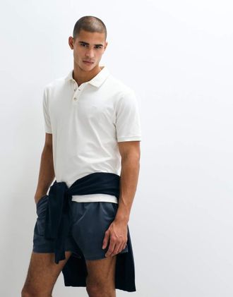 Abercrombie & Fitch YPB - Polo attillata a maniche corte bianca-Bianco