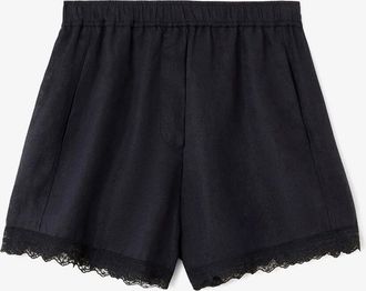 Ganni Black Shorts in Linen - Size 32