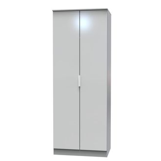 Welcome Furniture Paris Ready Assembled Wardrobe with 2 Doors - Uniform Matt & Dusk Grey - Welcome Furniture | TJ Hughes