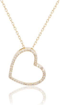 Suzy Levian 14K White Gold 0.25 cttw Diamond Heart Necklace