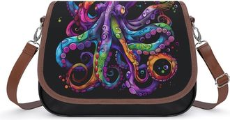 Generic Elegant Colored Elegant Octopus Crossbody Bags for Women Shoulder Messenger Bag Purse Handbags
