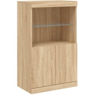 vidaXL Sideboard with led Lights Sonoma Oak 60.5x37x100 cm Vidaxl