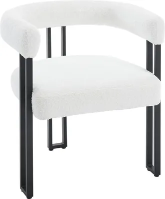 Woltu 1x Sillas De Comedor Sillas De Cocina Con Patas De Metal Para Comedor, Chenilla, Crema - Woltu