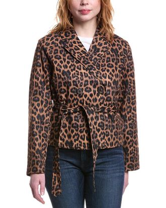 NVLT Nvlt Cropped Leopard Trench Coat