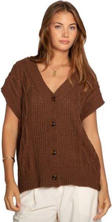 Belle & Bloom Rosette Oversized Knitted Vest in Dark Brown at Nordstrom, Size X-Small
