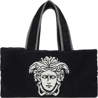 Versace Katoenen Terry Jacquard Tote - unisex - Shoppers - Blauw - ONE Size - Katoen - Tassen