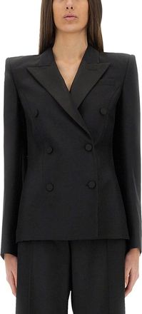Alexander McQueen Double-Breasted Jacket With Voluminous Shoulders-Donna