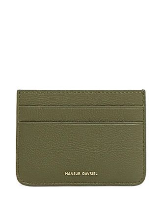 Mansur Gavriel logo-plaque leather card holder - women - Calf Leather - One Size - Green